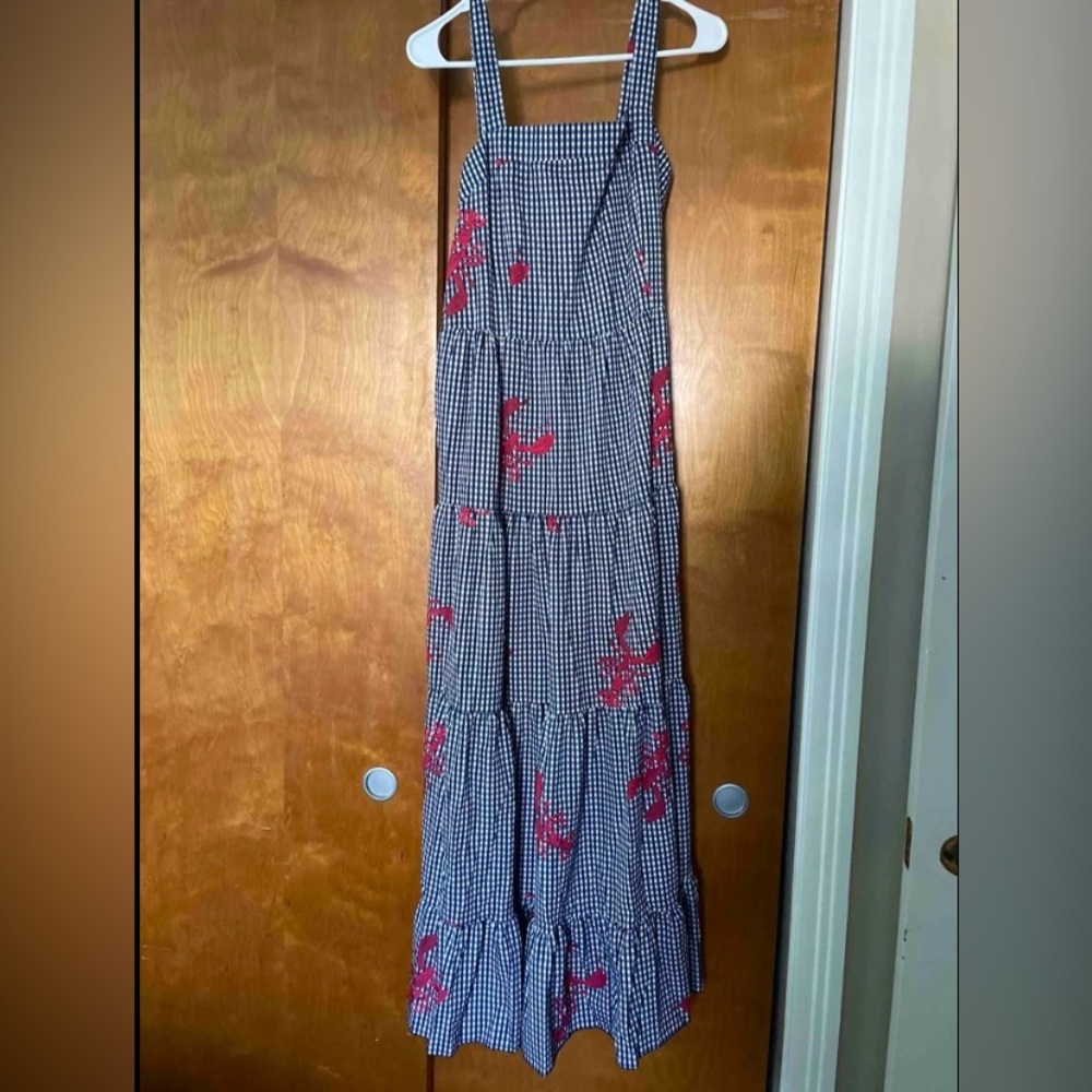 COPY - Preppy gingham dress with embroidered lobster